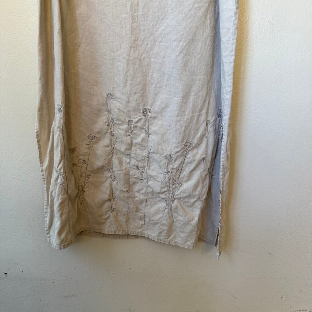 LINEN Embroidered No Tag MIDI Long Tank Dress Size 1X - Picture 7 of 11